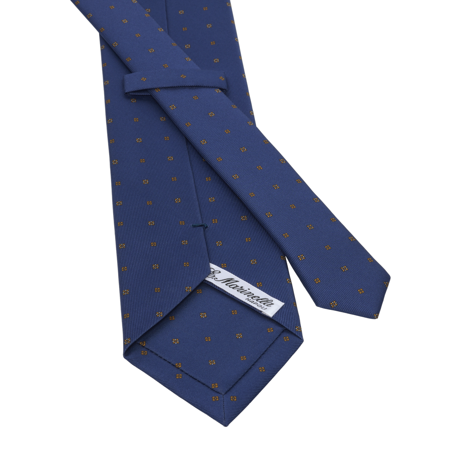 Flower Printed Silk Tie in Royal Blue