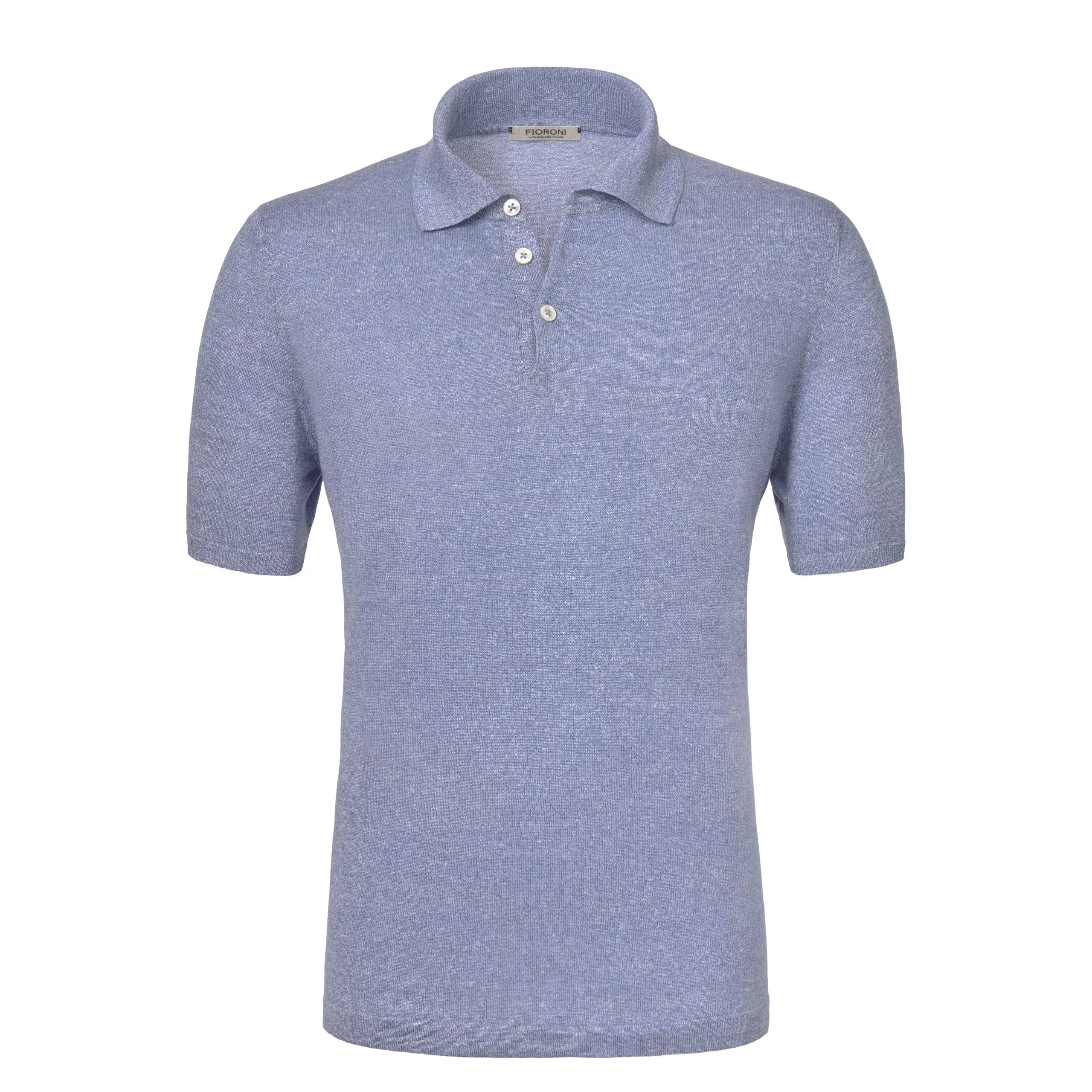 variabel opbouwen Shinkan Fioroni Slim-Fit Linen-Blend Polo Shirt in Sky Blue | SARTALE
