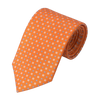 Printed Self-Tipped Silk Tie in Orange