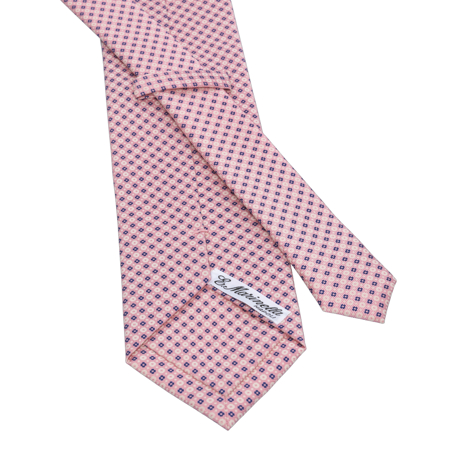 Flower Printed Silk Tie in Pink