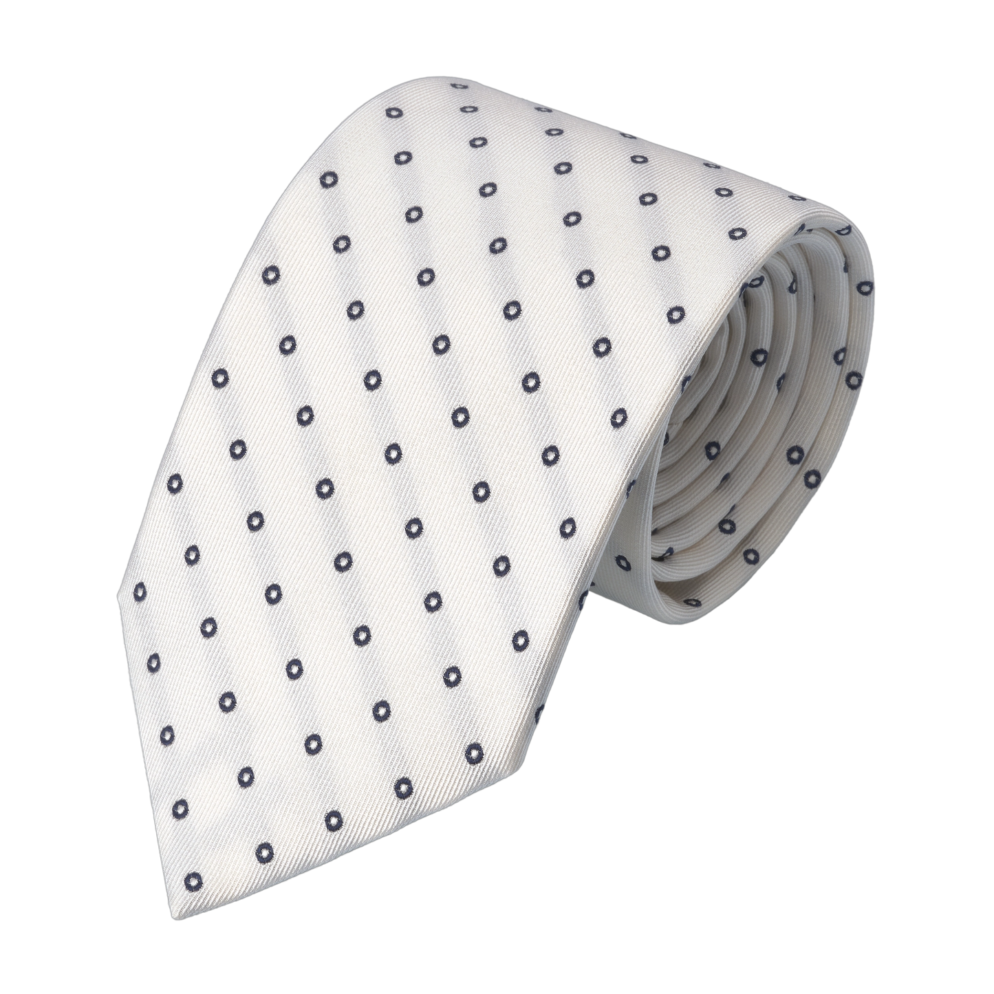 Printed Silk Tie in White