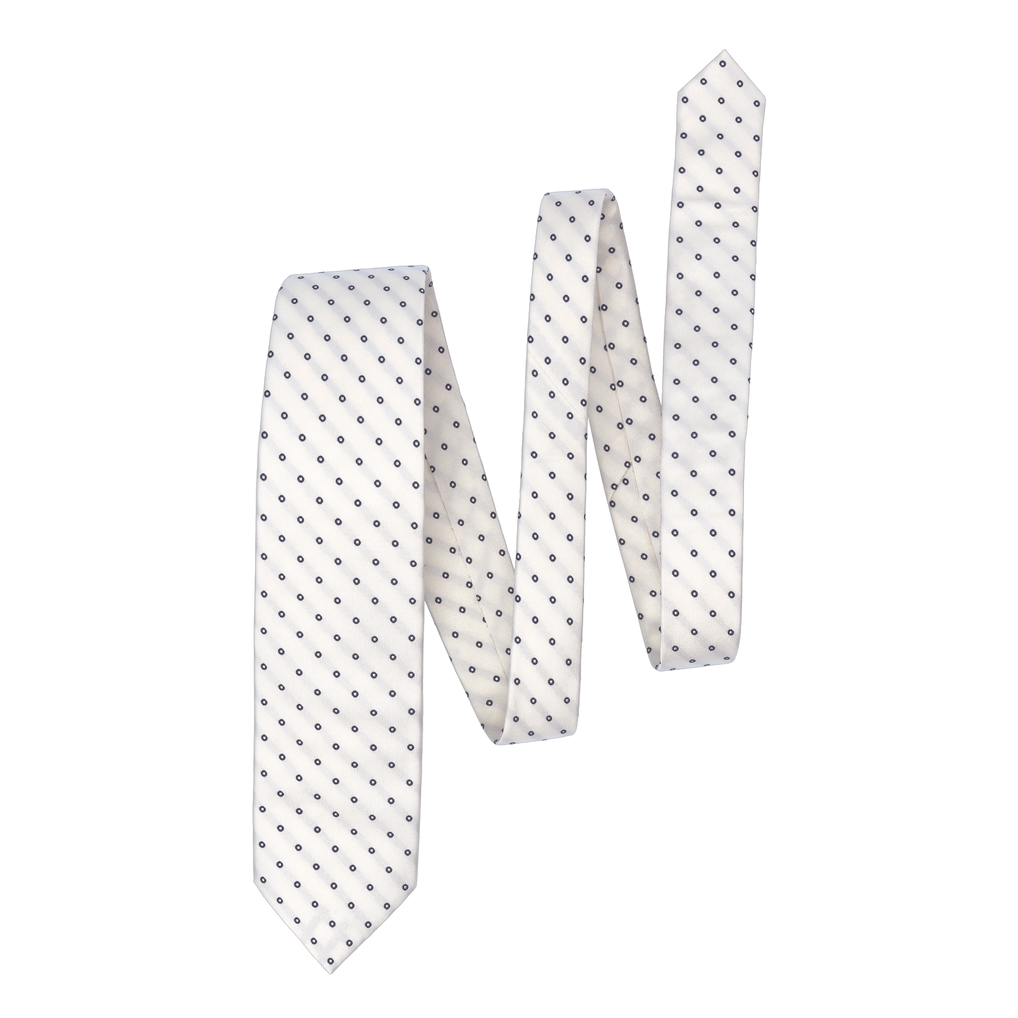 Printed Silk Tie in White