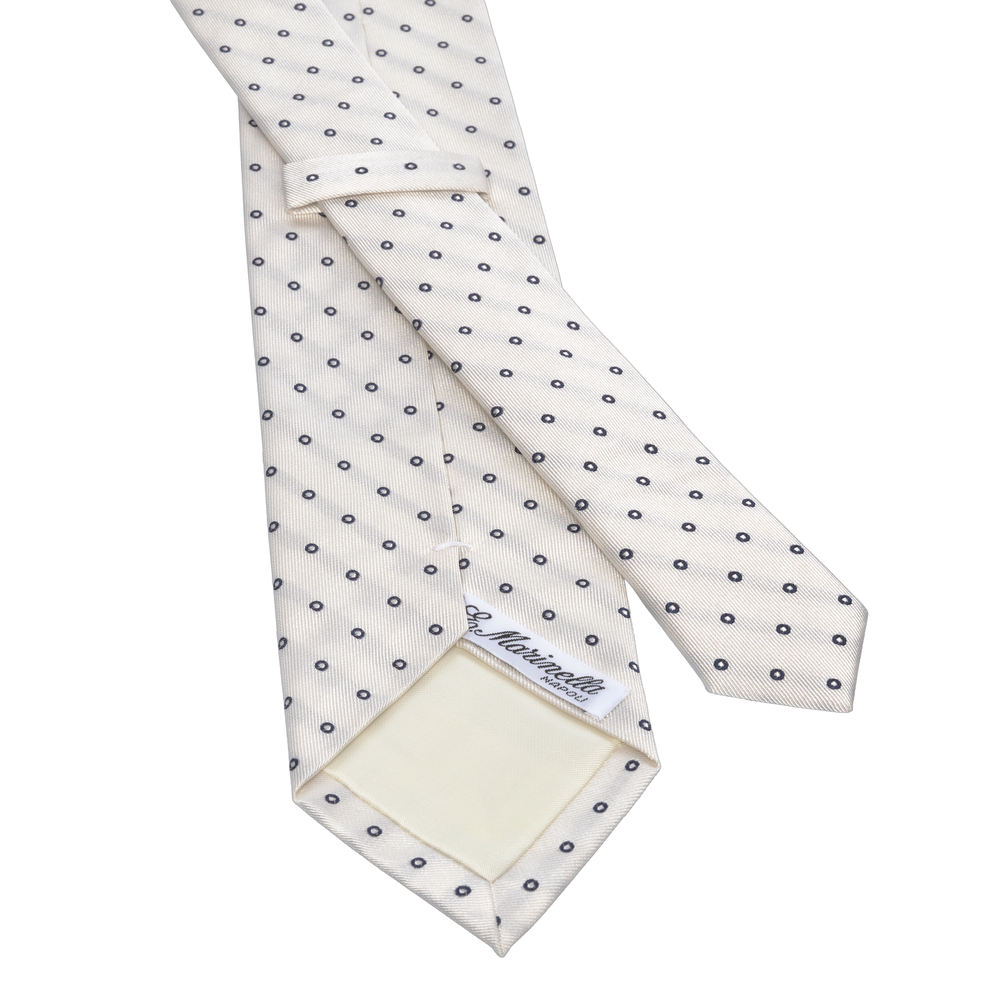 Printed Silk Tie in White