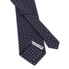 Flower Printed Silk Tie in Navy Blue