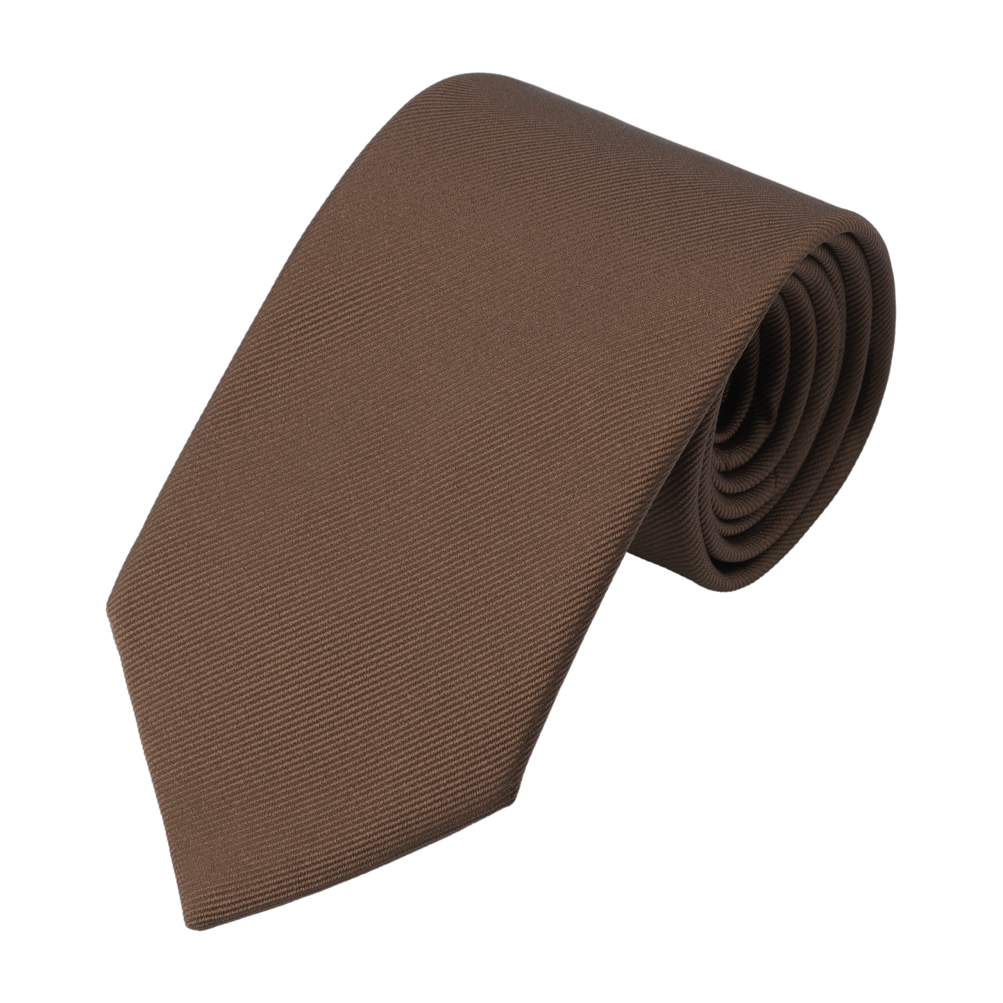 Plain Silk Tie in Coffee Brown