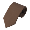 Plain Silk Tie in Coffee Brown