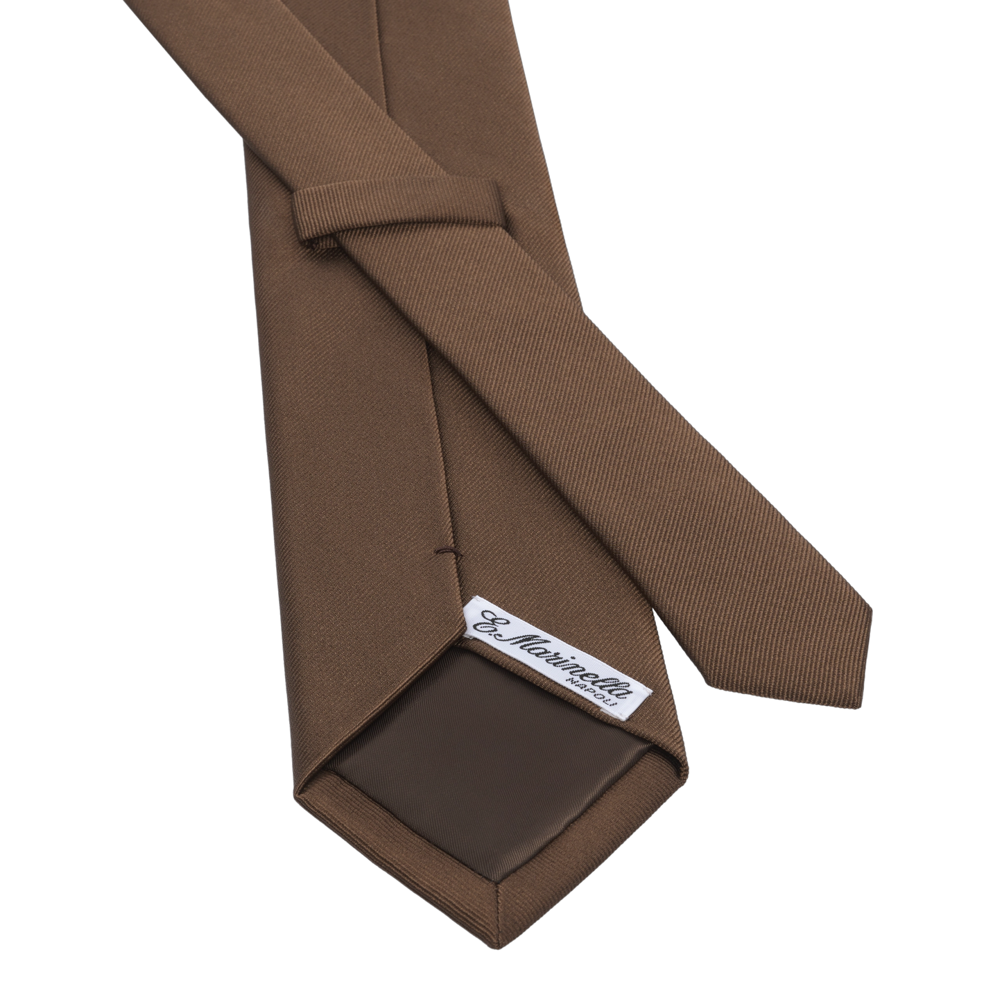 Plain Silk Tie in Coffee Brown