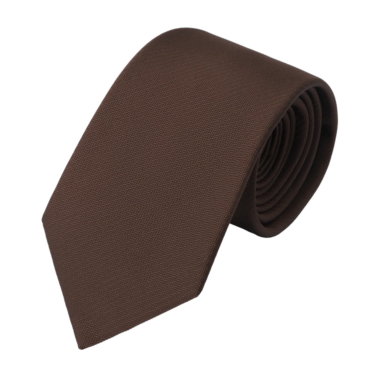 Herringbone Silk Tie in Dark Brown