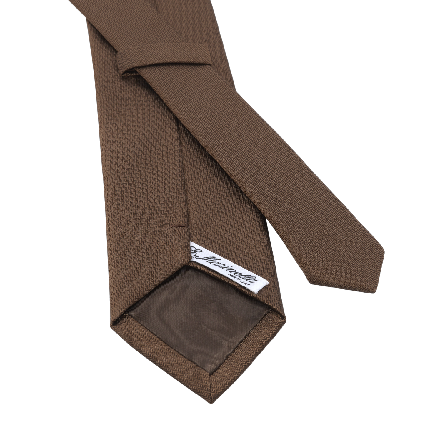 Herringbone Silk Tie in Medium Brown