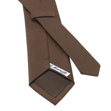 Herringbone Silk Tie in Medium Brown