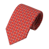 Flower Printed Silk Tie in Red