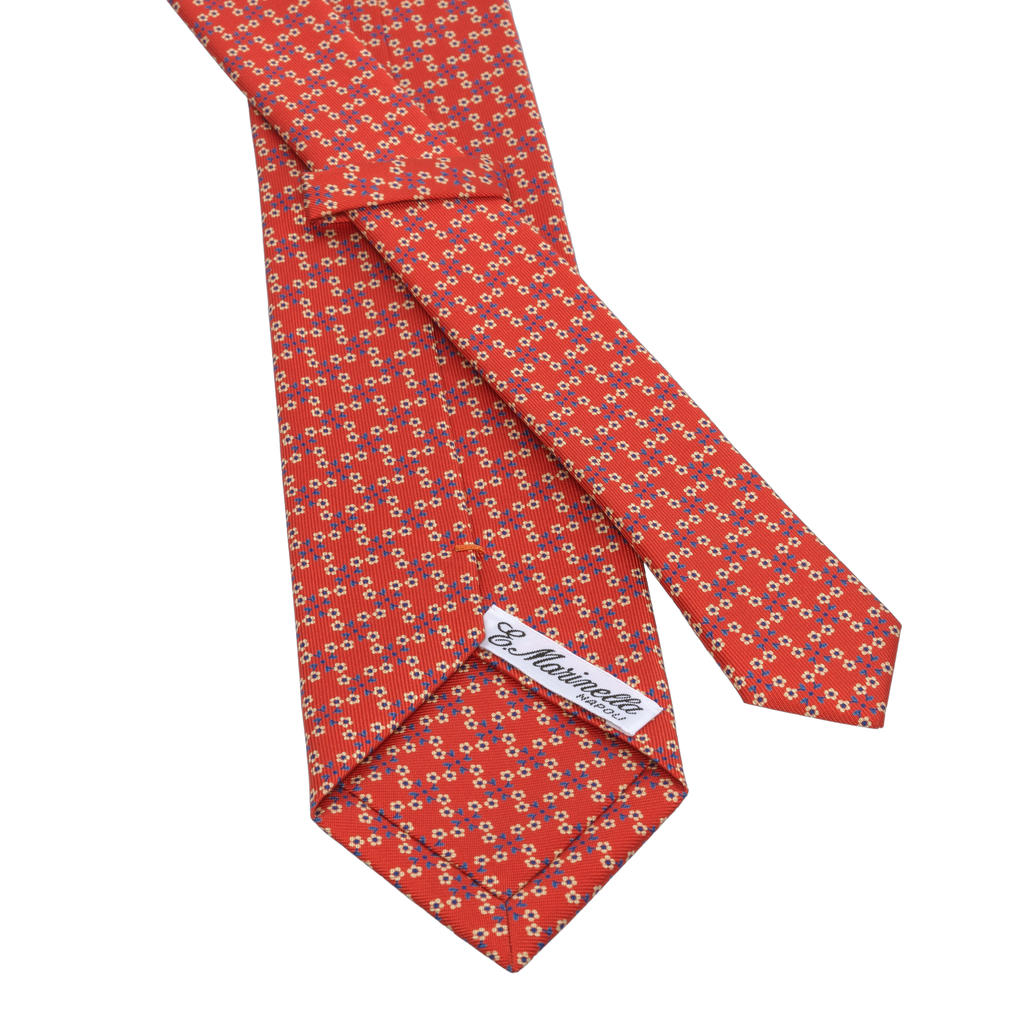 Flower Printed Silk Tie in Red