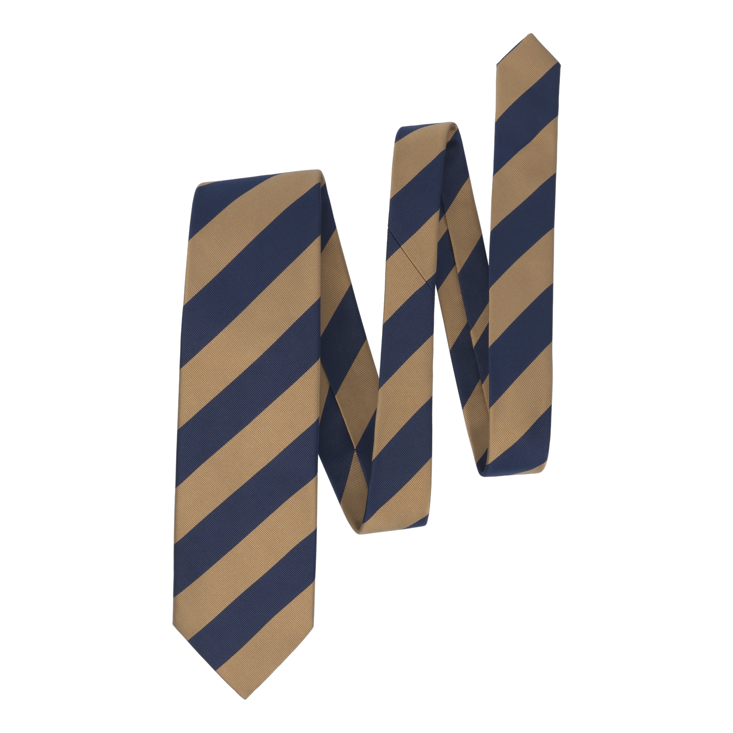 Regimental Silk Tie in Navy Blue and Golden Blue