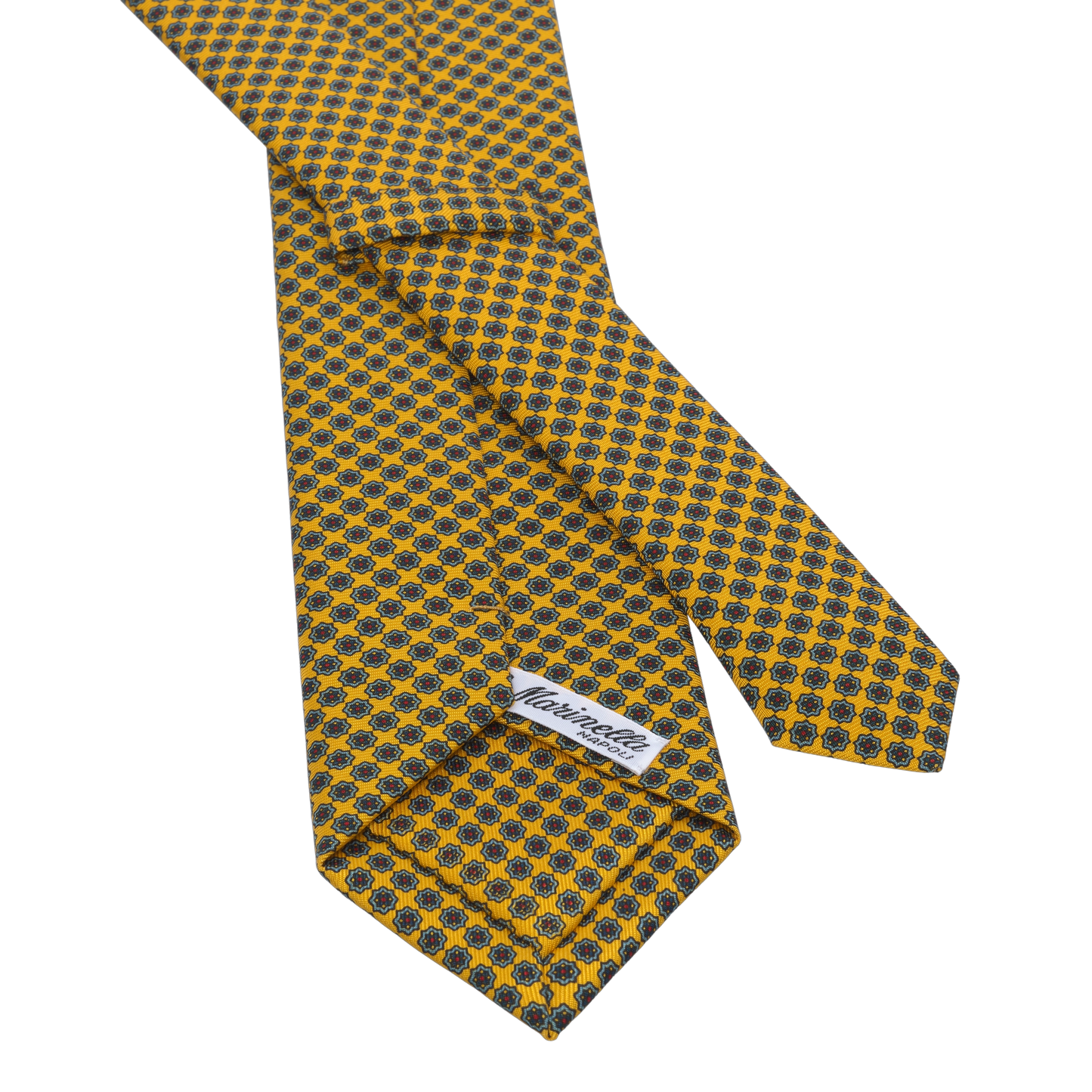 Printed Silk Tie in Yellow