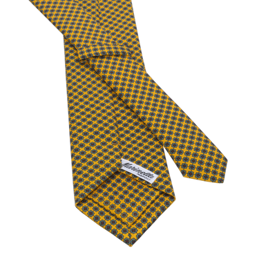 Printed Silk Tie in Yellow