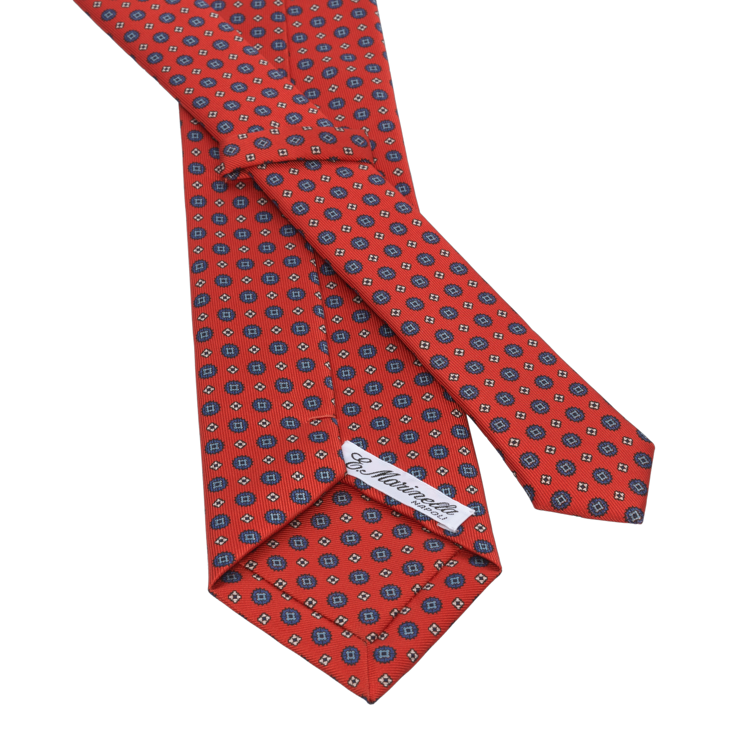 Printed Silk Tie in Red