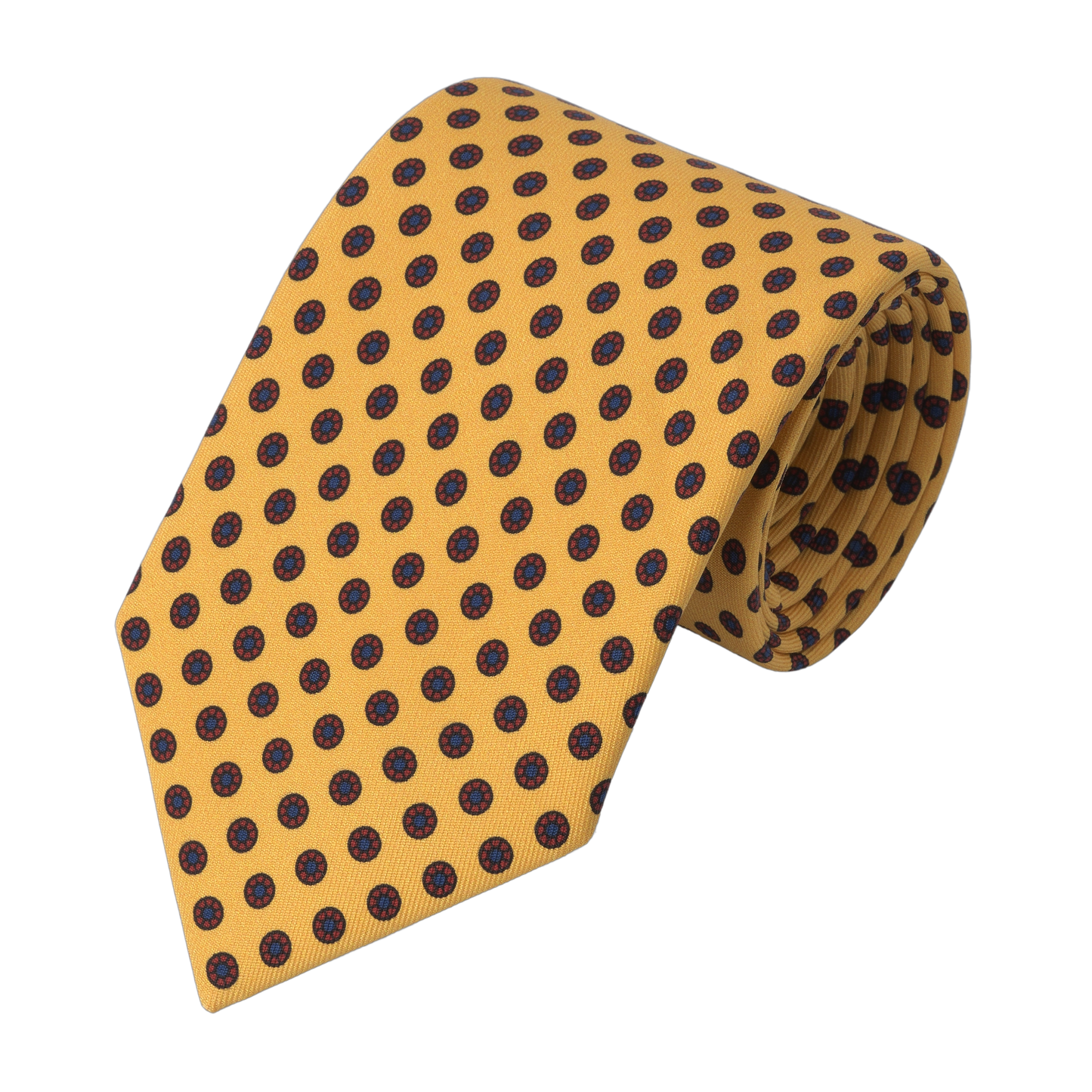 Printed Silk Tie in Yellow