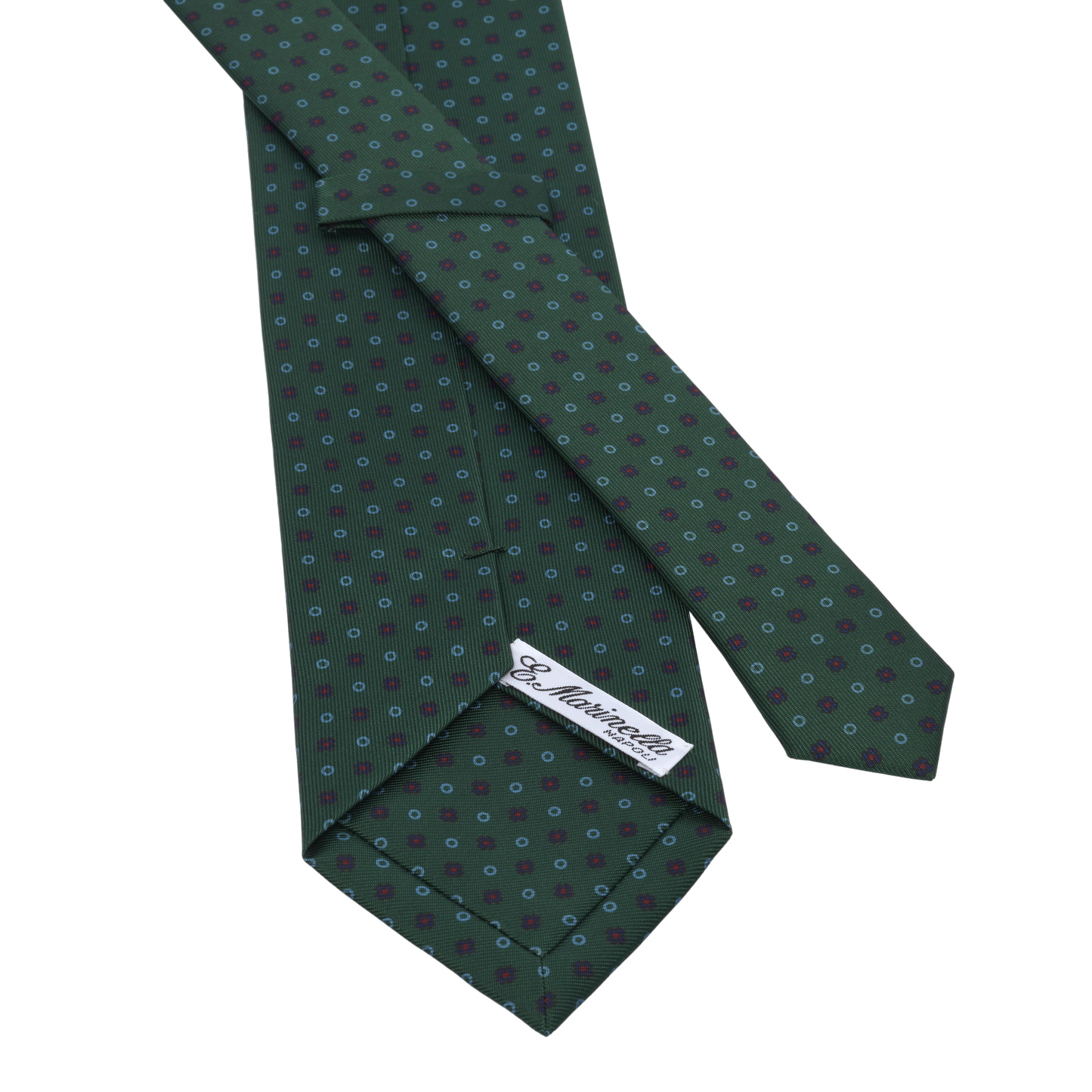 Flower Printed Silk Tie in Dark Green