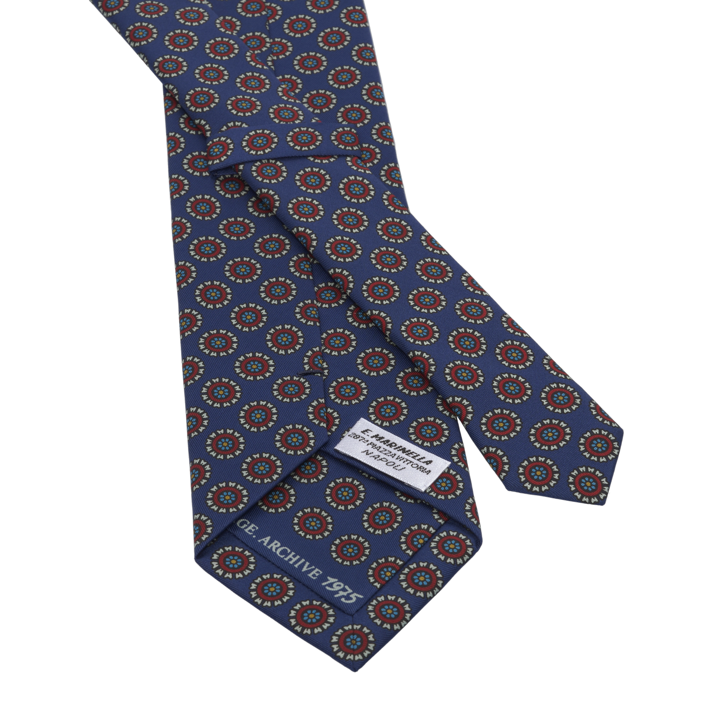 Flower Blue Printed Silk Tie