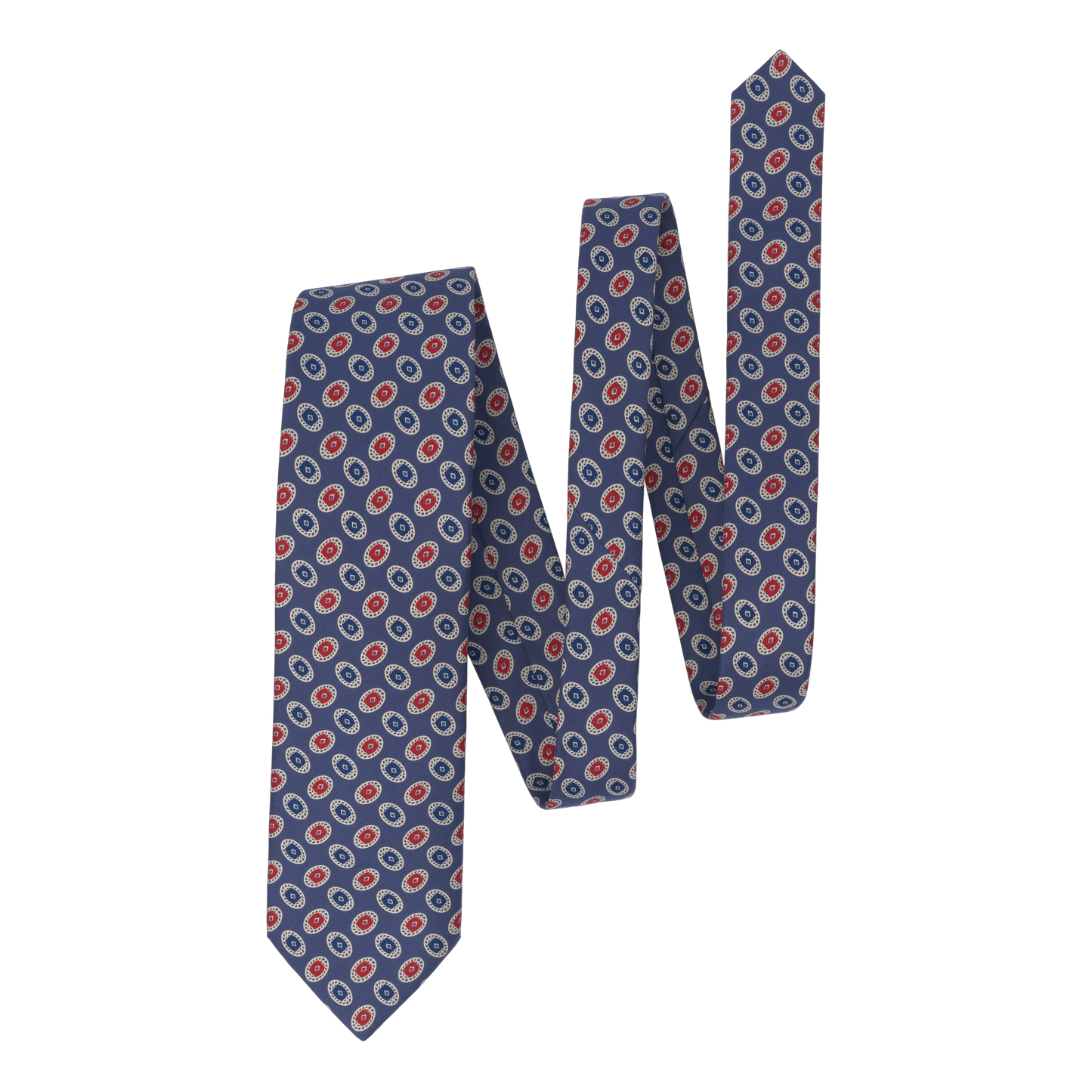 Blue Printed Silk Tie