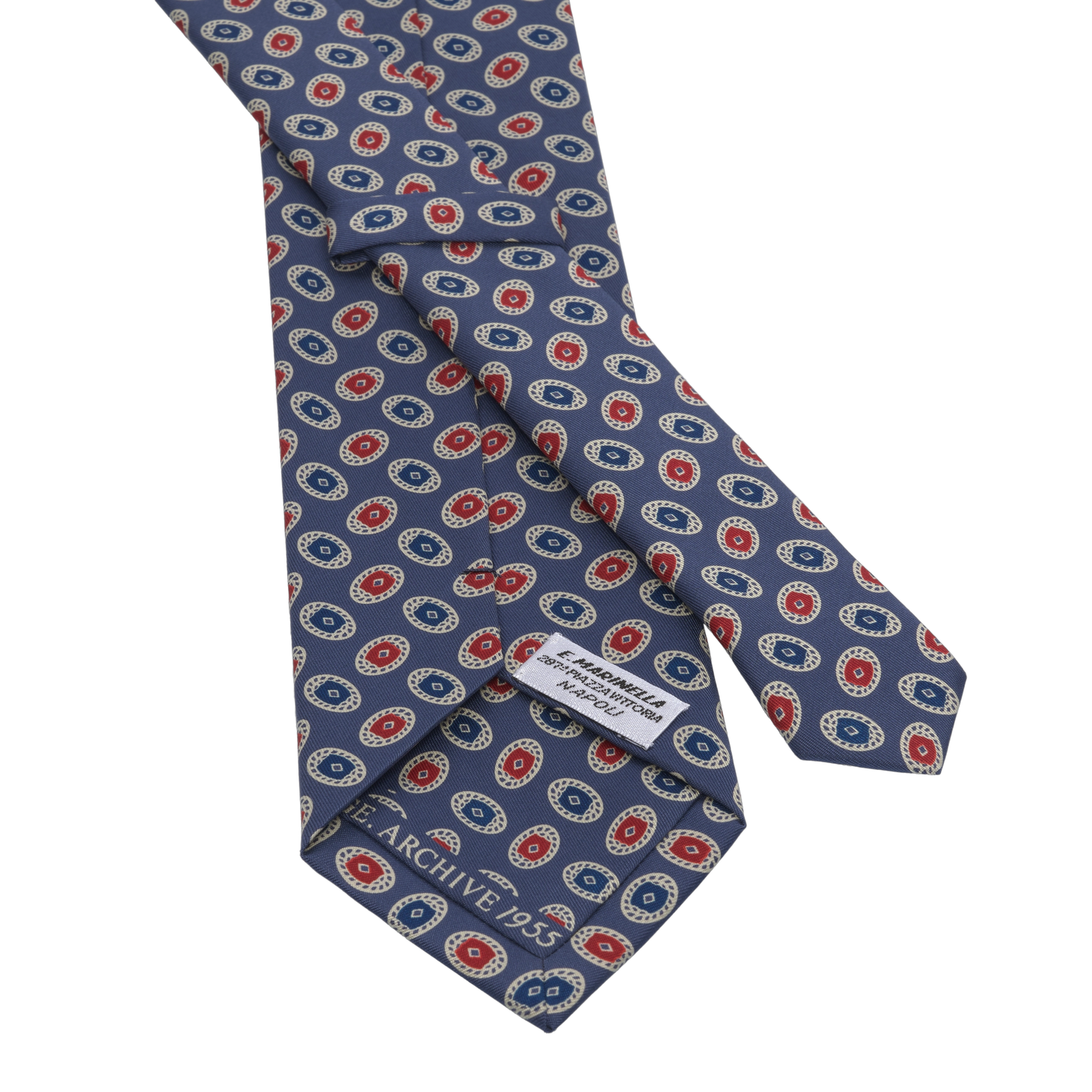 Blue Printed Silk Tie