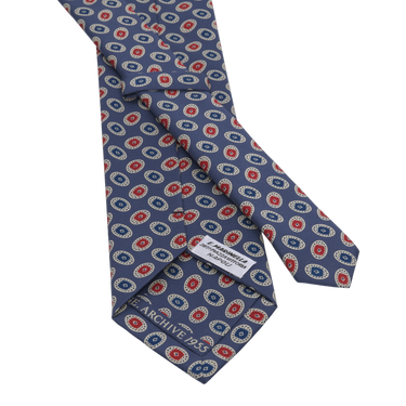 Blue Printed Silk Tie