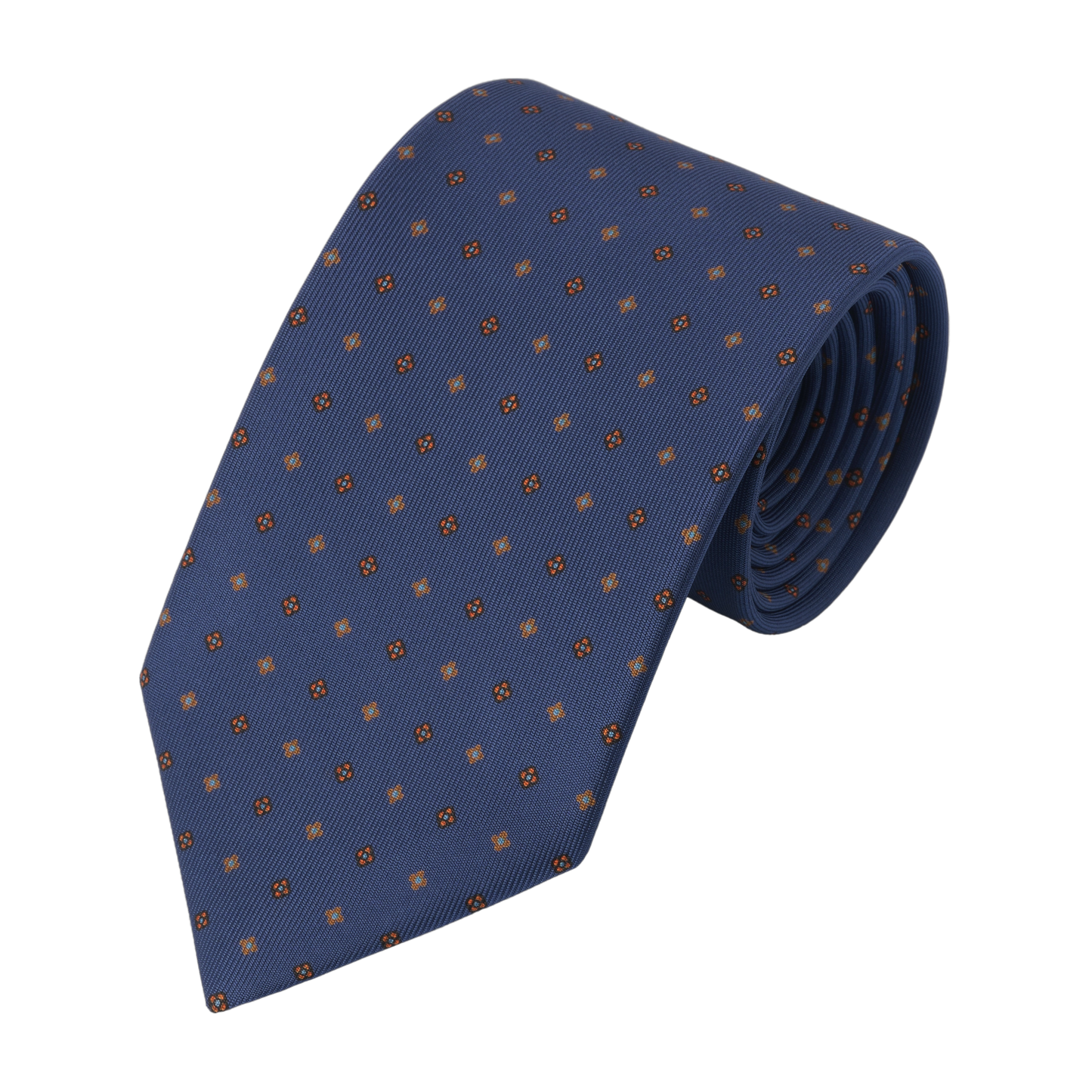 Blue Printed Silk Tie