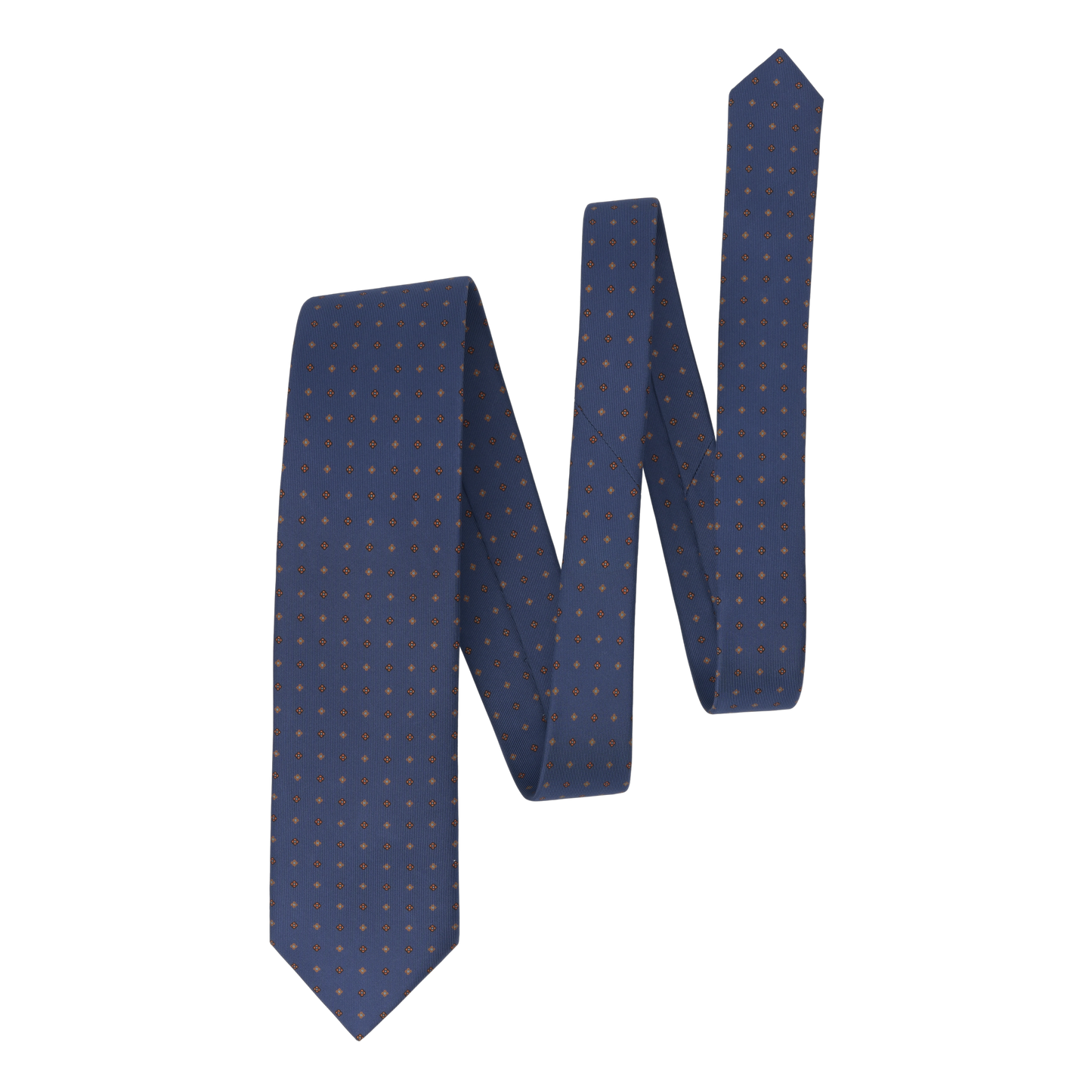 Blue Printed Silk Tie