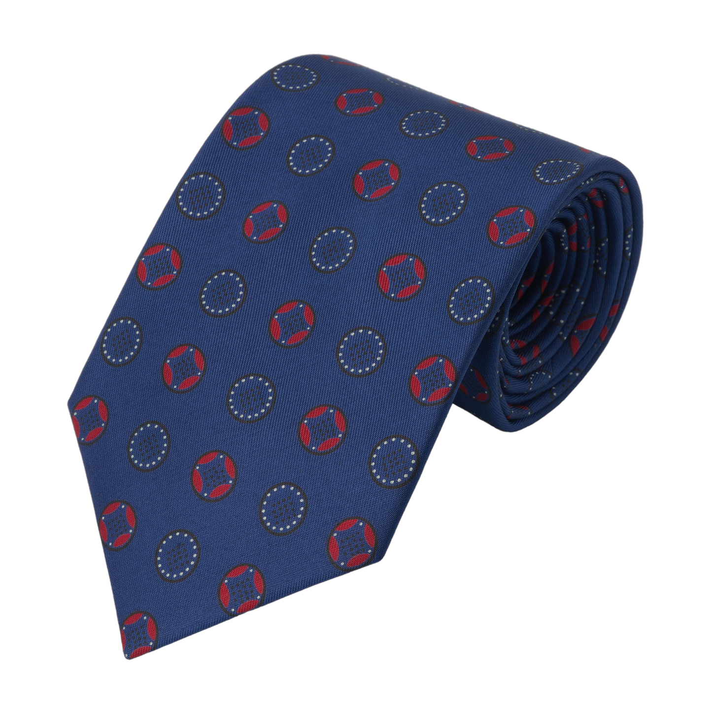 Blue Printed Silk Tie