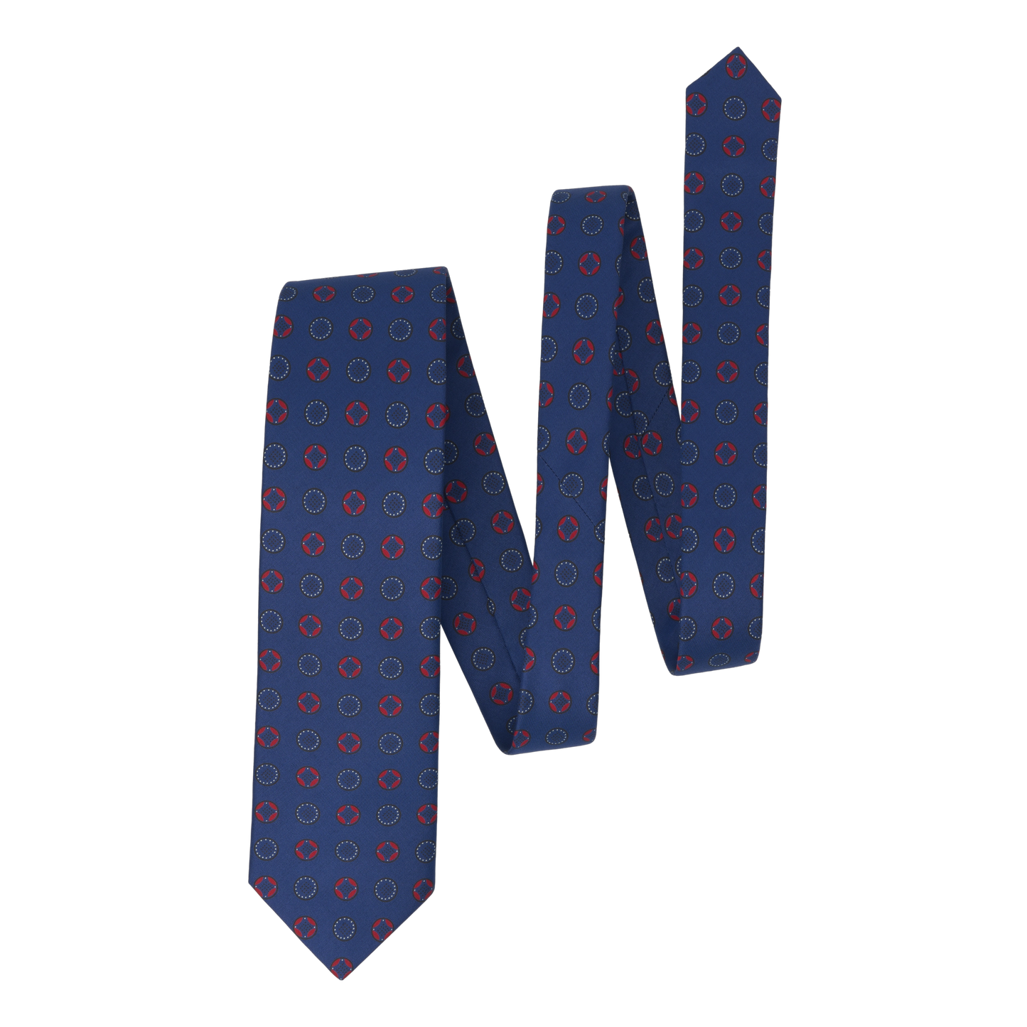 Blue Printed Silk Tie