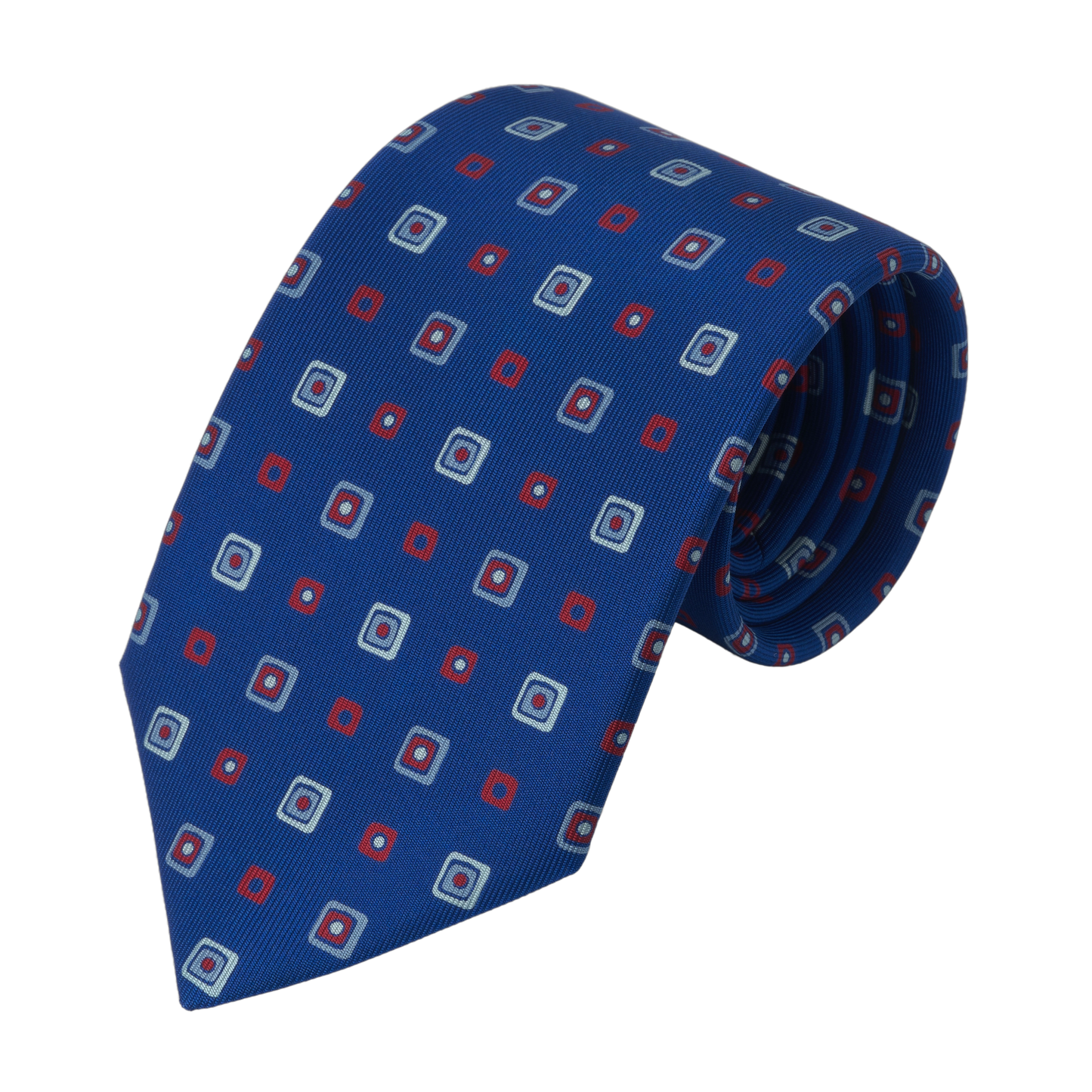 Printed Silk Tie in Royal Blue