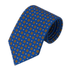 Flower Printed Silk Tie in Royal Blue