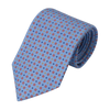 Flower Printed Self-Tipped Silk Tie in Sky Blue