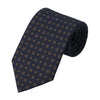 Flower Printed Silk Tie in Navy Blue