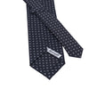 Flower-Printed Silk Tie in Navy Blue