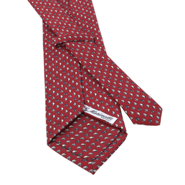 Corbata de seda con estampado de peces en color rojo
