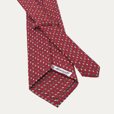 Fish Printed Silk Tie in Red