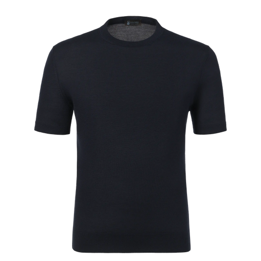 Cashmere-Silk T-Shirt Sweater in Night Blue