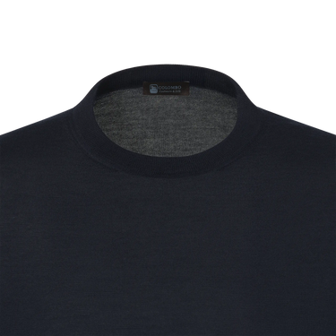 Cashmere-Silk T-Shirt Sweater in Night Blue