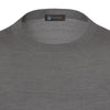 Seiden-T-Shirt-Pullover in Grau-Melange