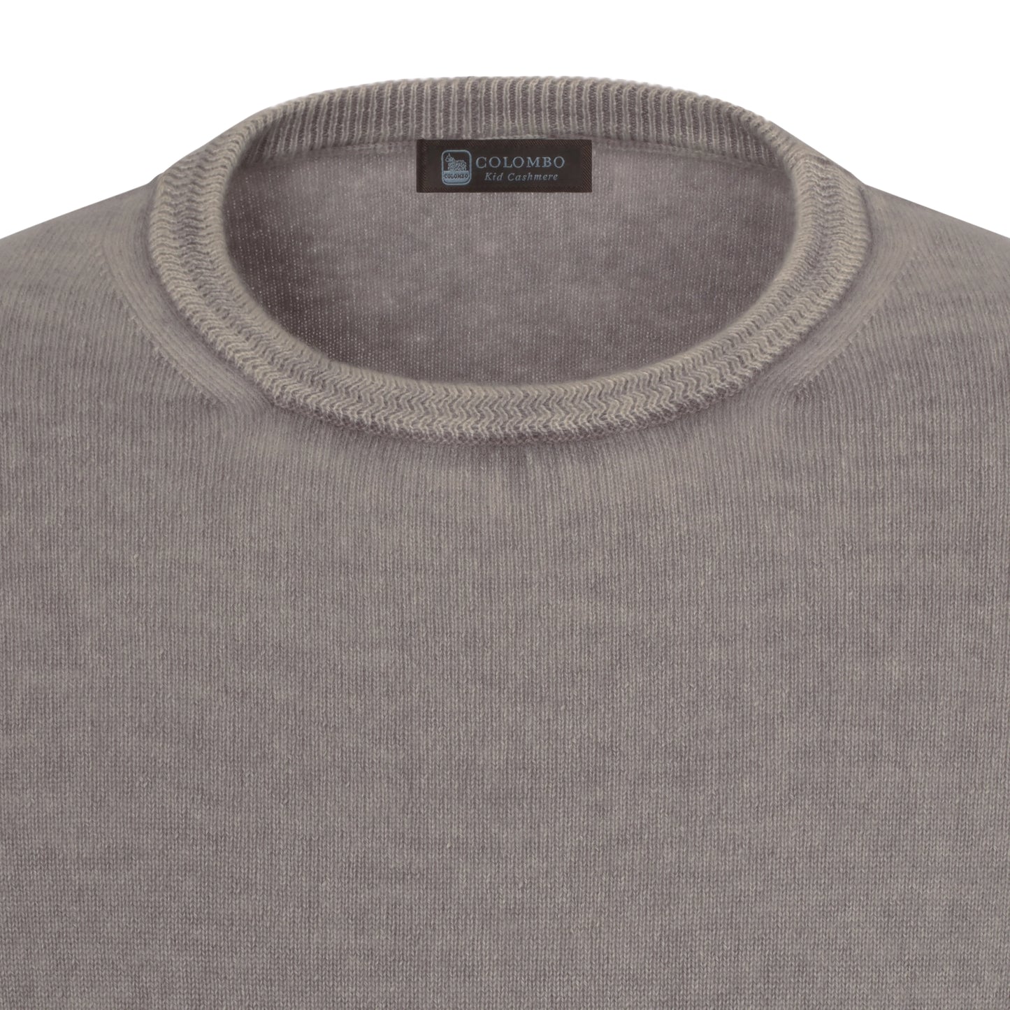 Crew-Neck Cashmere Pullover in Cool Grey
