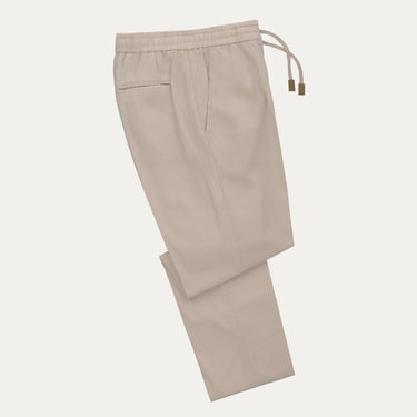 Hose aus Baumwoll-Seiden-Mix in Beige