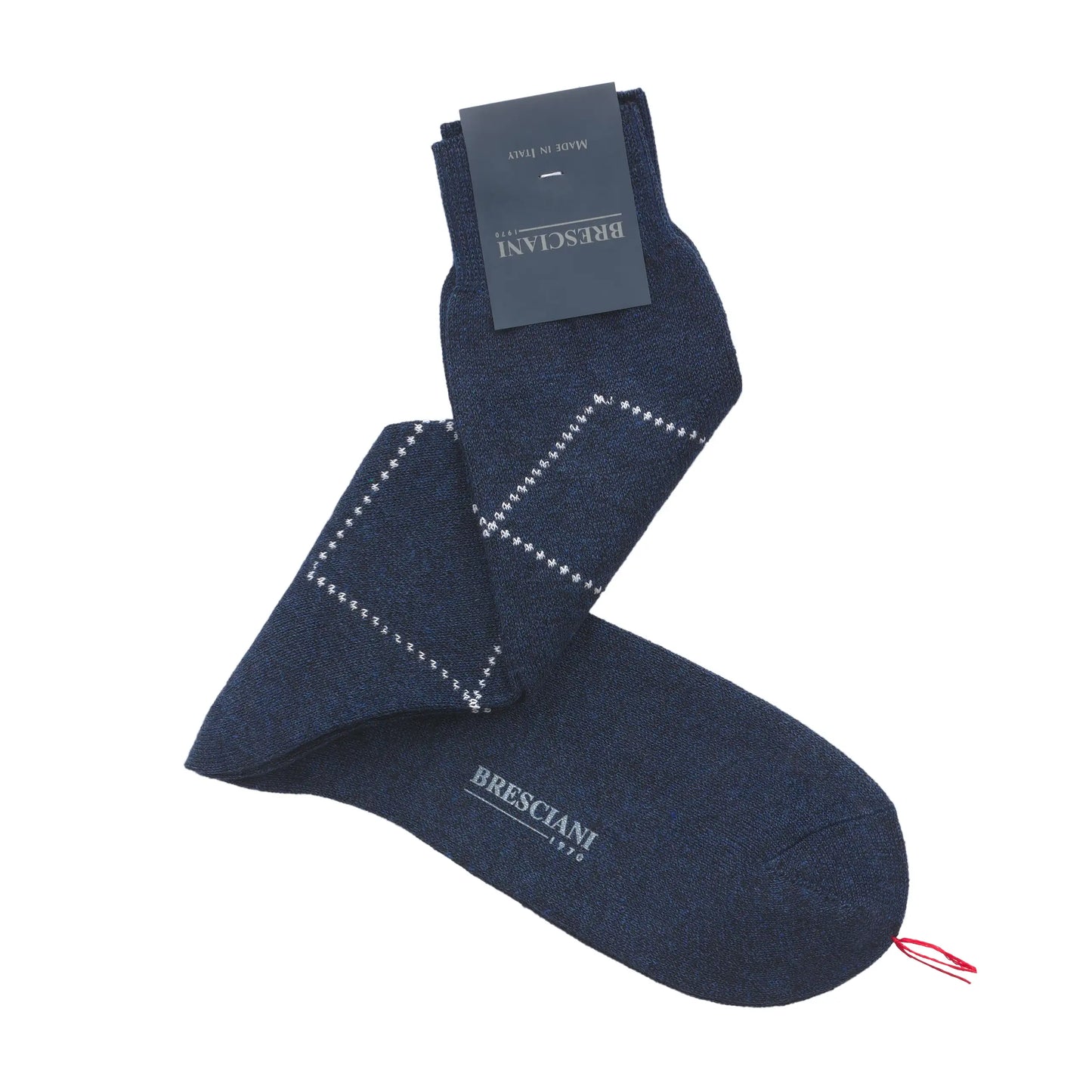 Rhombus Printed Cotton Socks in Blue