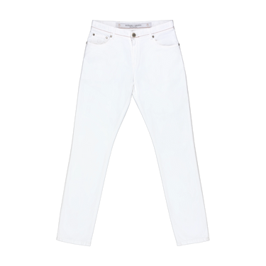 Slim-Fit Stretch-Cotton Jeans in White