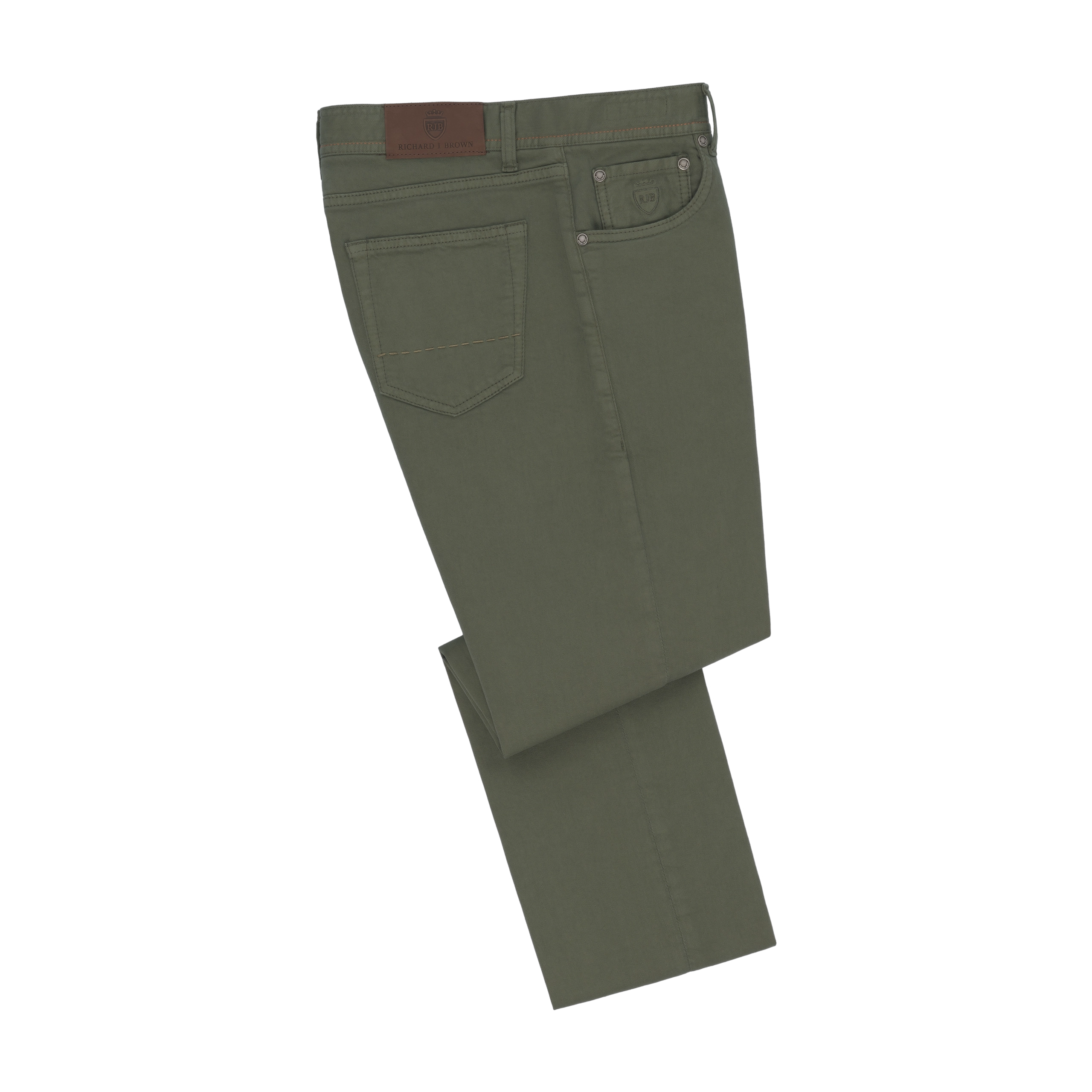 Slim-Fit Stretch-Cotton Jeans in Green