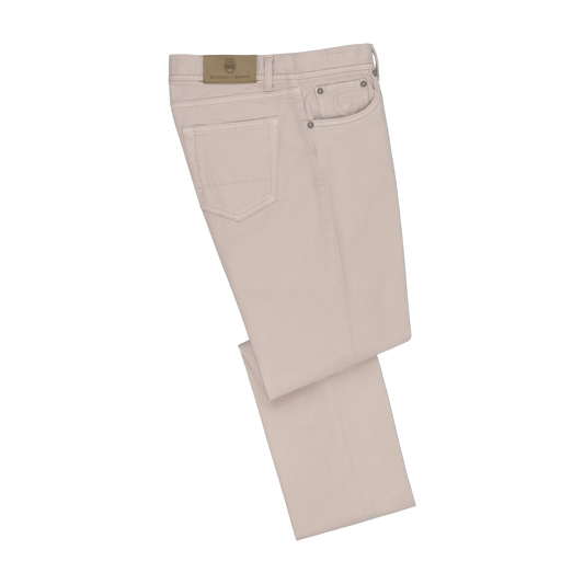 Slim-Fit Stretch-Cotton Jeans in Taupe