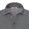 Wool-Cashmere Long Sleeve Polo Shirt in Grey