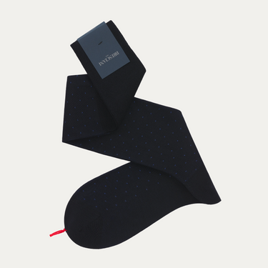 Polka Dot Long Cotton Socks in Blue