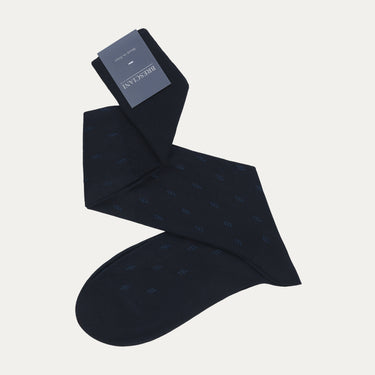 Cotton Long Socks in Atlantic Blue