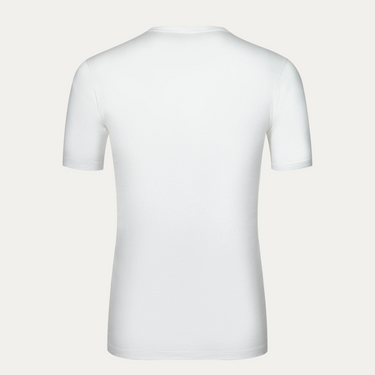 Camiseta de algodón con cuello redondo en color blanco 